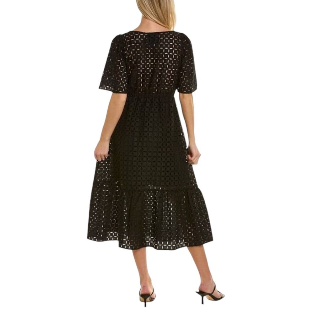 NWT! Johnny Was Misty Eyelet Midi Dress in Black - Size Small (MSRP $388) - Picture 4 of 14